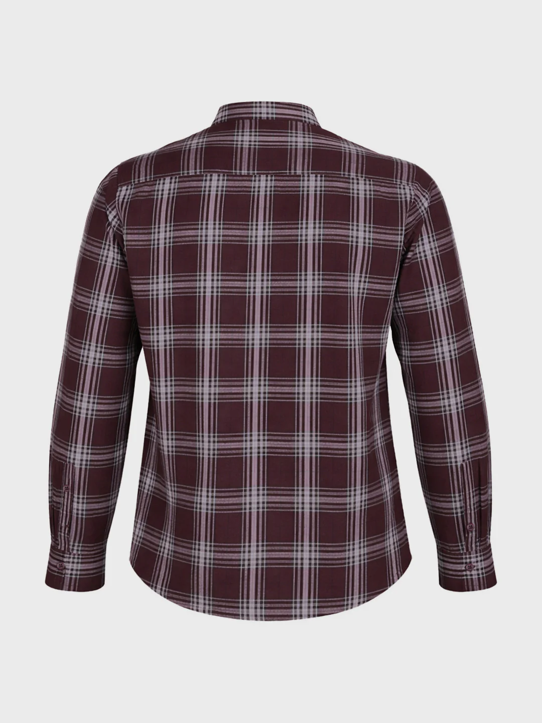 Men's Maroon Slim Fit Checkered Casual Shirt - Image 7