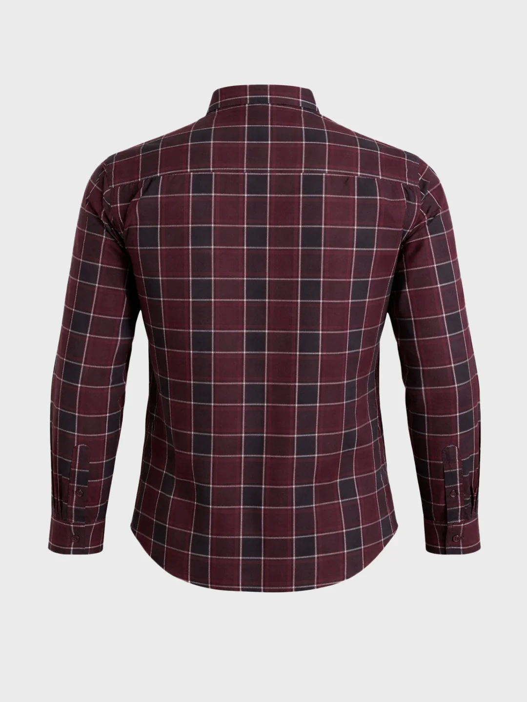 Men's Maroon Slim Fit Checkered Casual Shirt - Image 6
