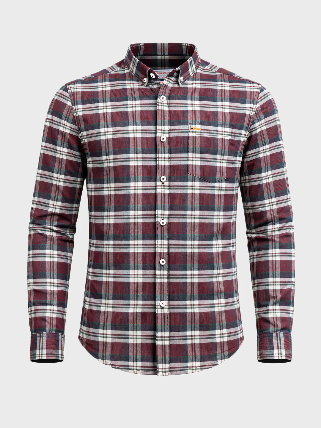 Men's Maroon Slim Fit Checkered Casual Shirt - Image 5