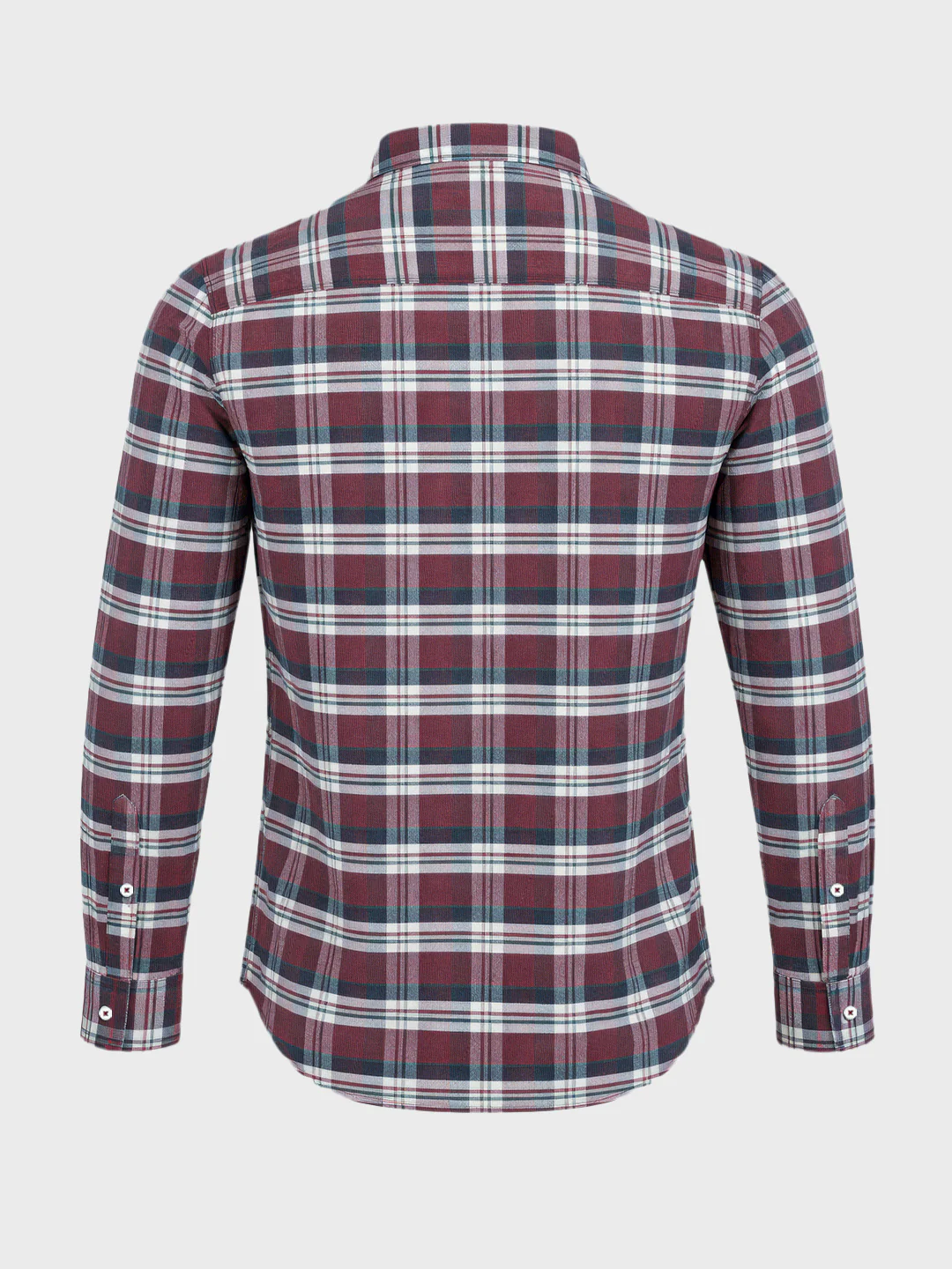Men's Maroon Slim Fit Checkered Casual Shirt - Image 6