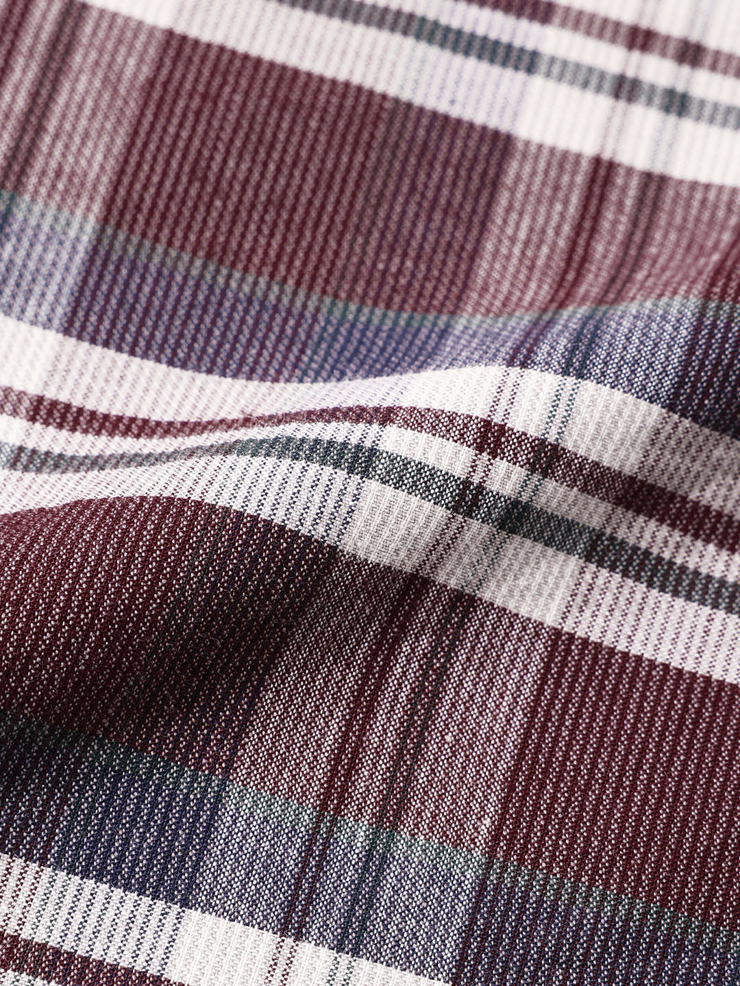 Men's Maroon Slim Fit Checkered Casual Shirt - Image 7