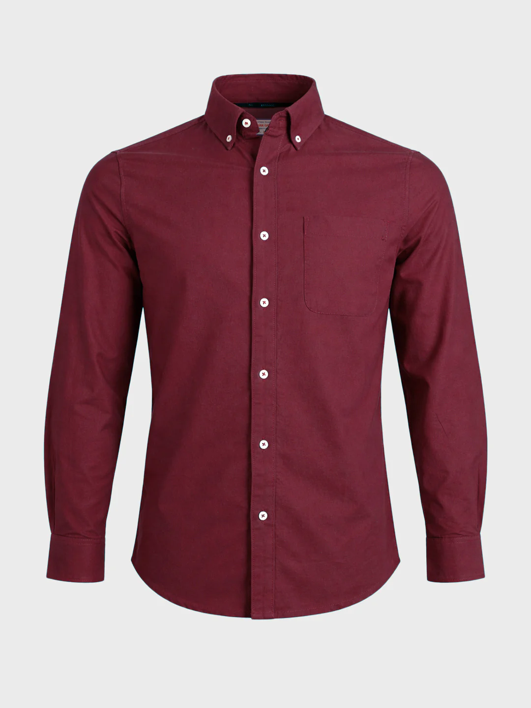 Men's Maroon Slim Fit Solid Casual Shirt - Image 5