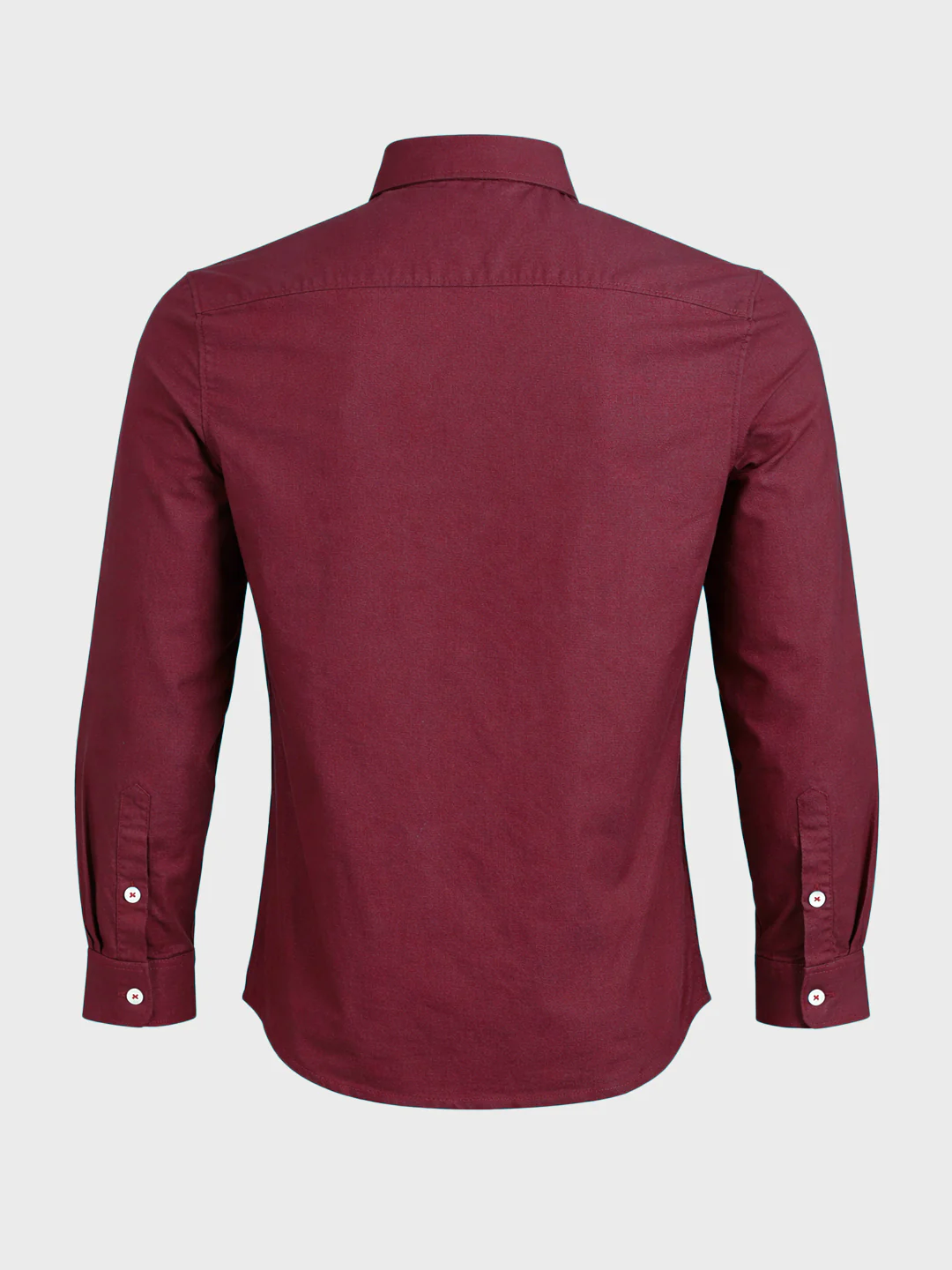 Men's Maroon Slim Fit Solid Casual Shirt - Image 6