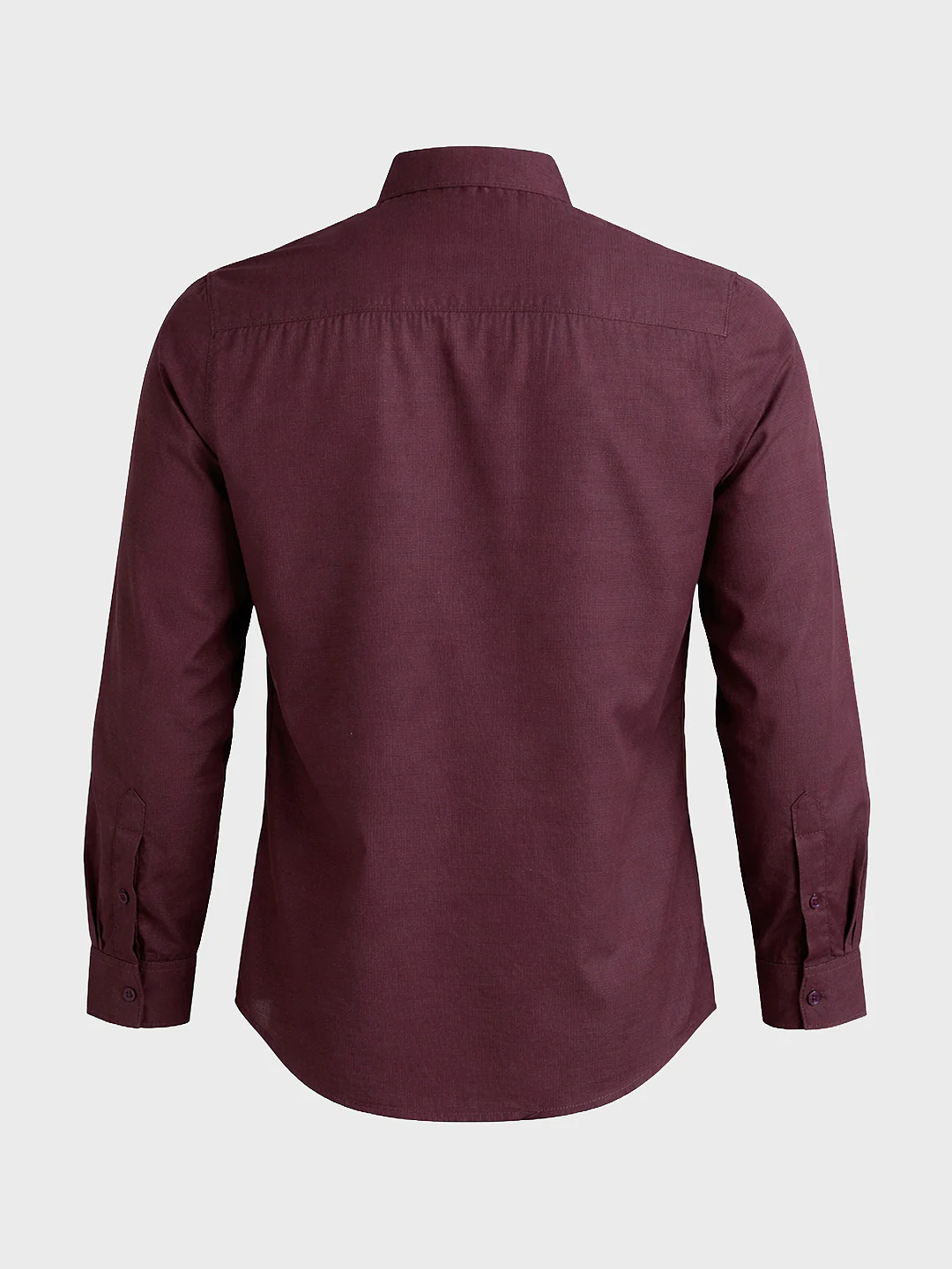Men's Maroon Slim Fit Solid Casual Shirt - Image 5
