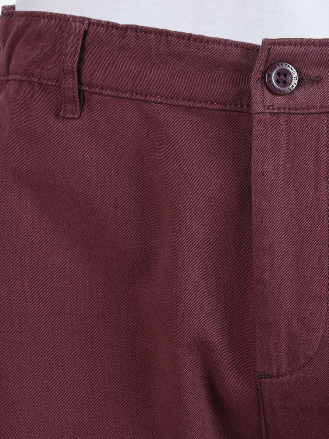 Men's Maroon Slim Fit Solid Casual Short - Image 8