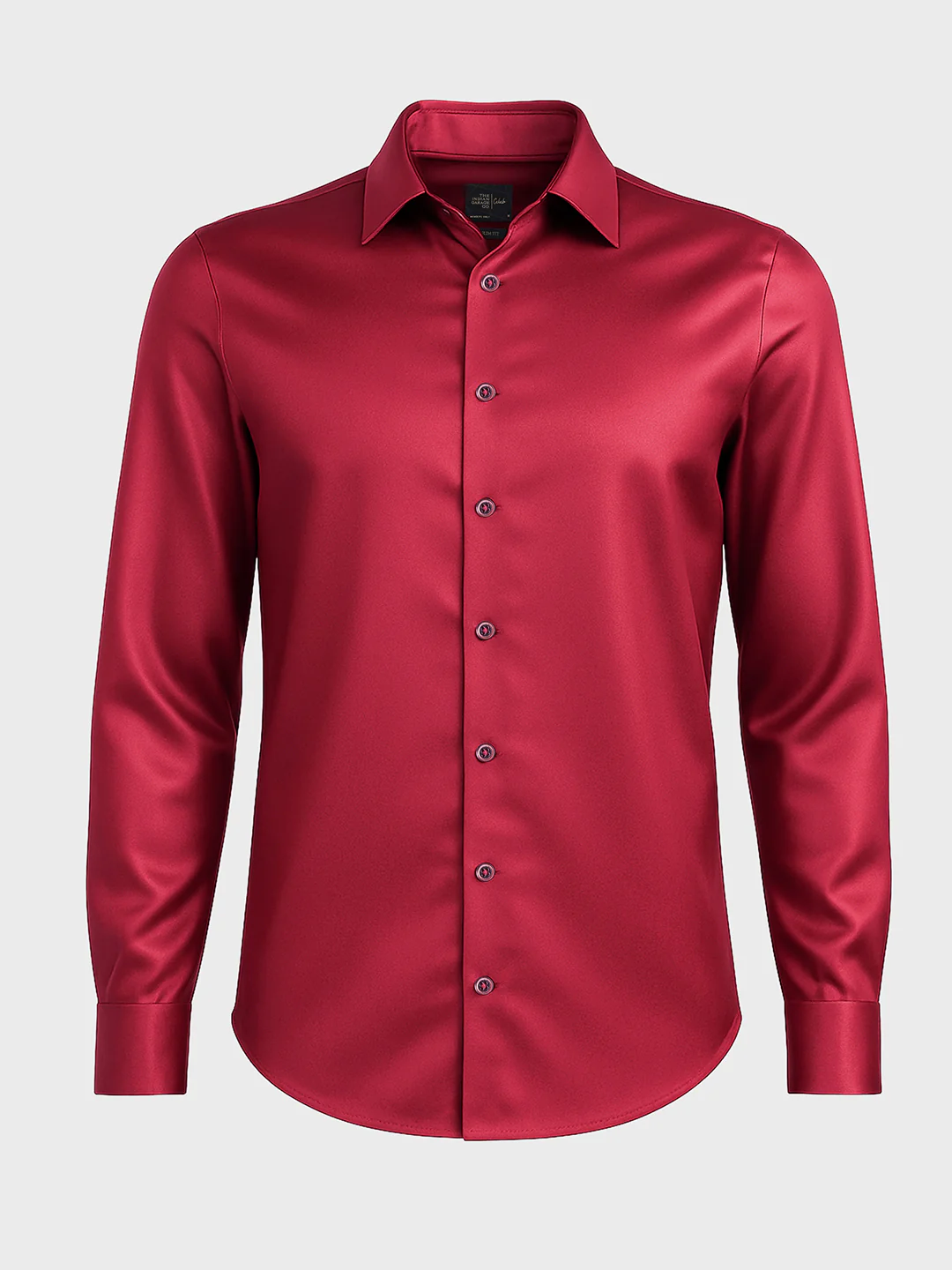 Men's Maroon Slim Fit Solid Party Wear Shirt - Image 4
