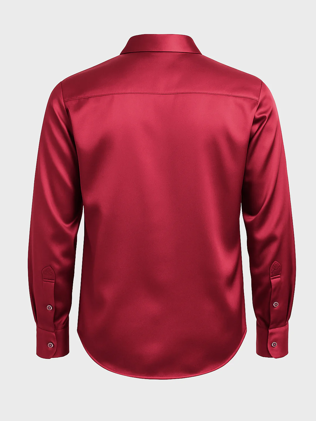 Men's Maroon Slim Fit Solid Party Wear Shirt - Image 5