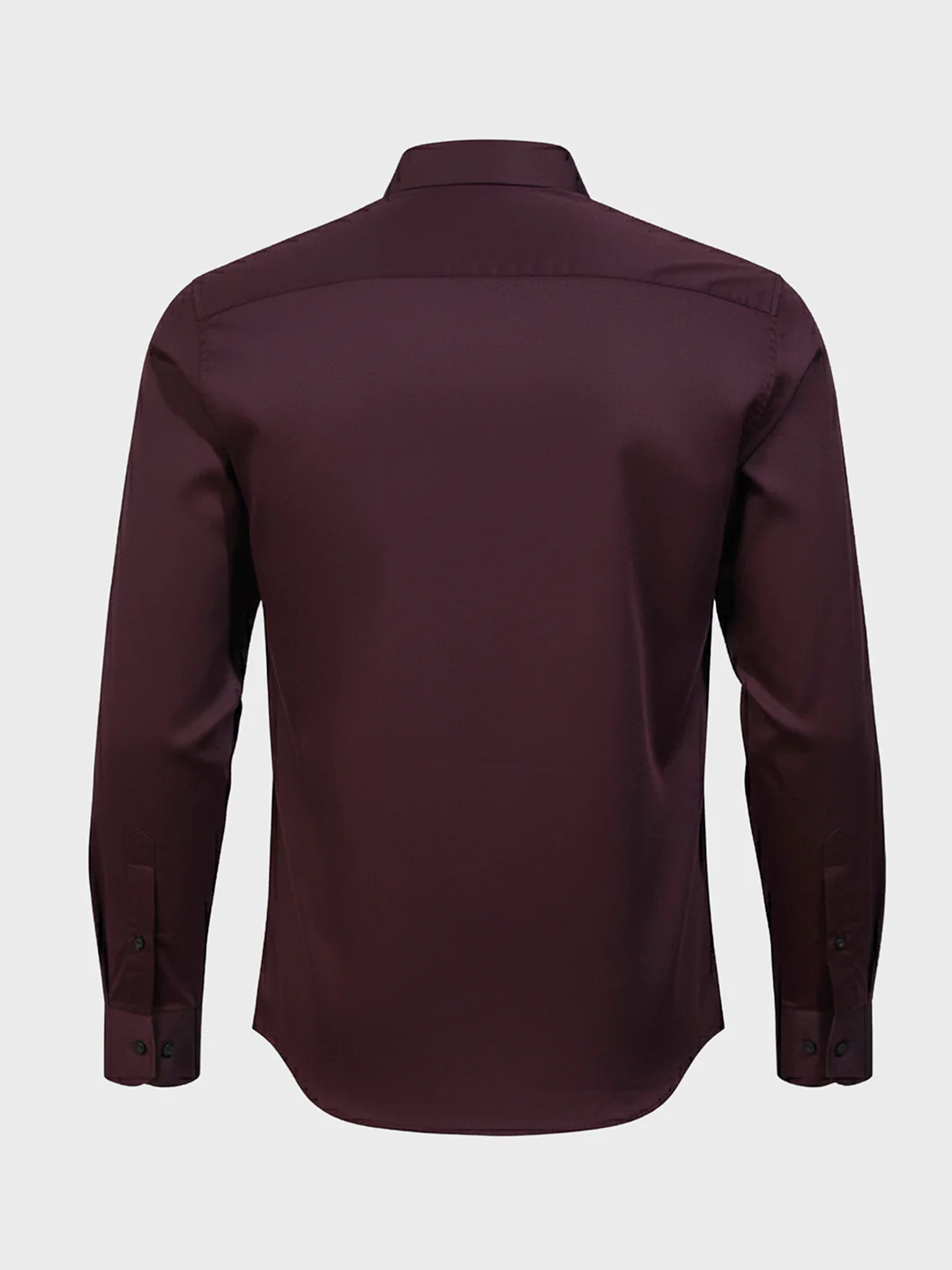 Men's Maroon Slim Fit Solid Party Wear Shirt - Image 5