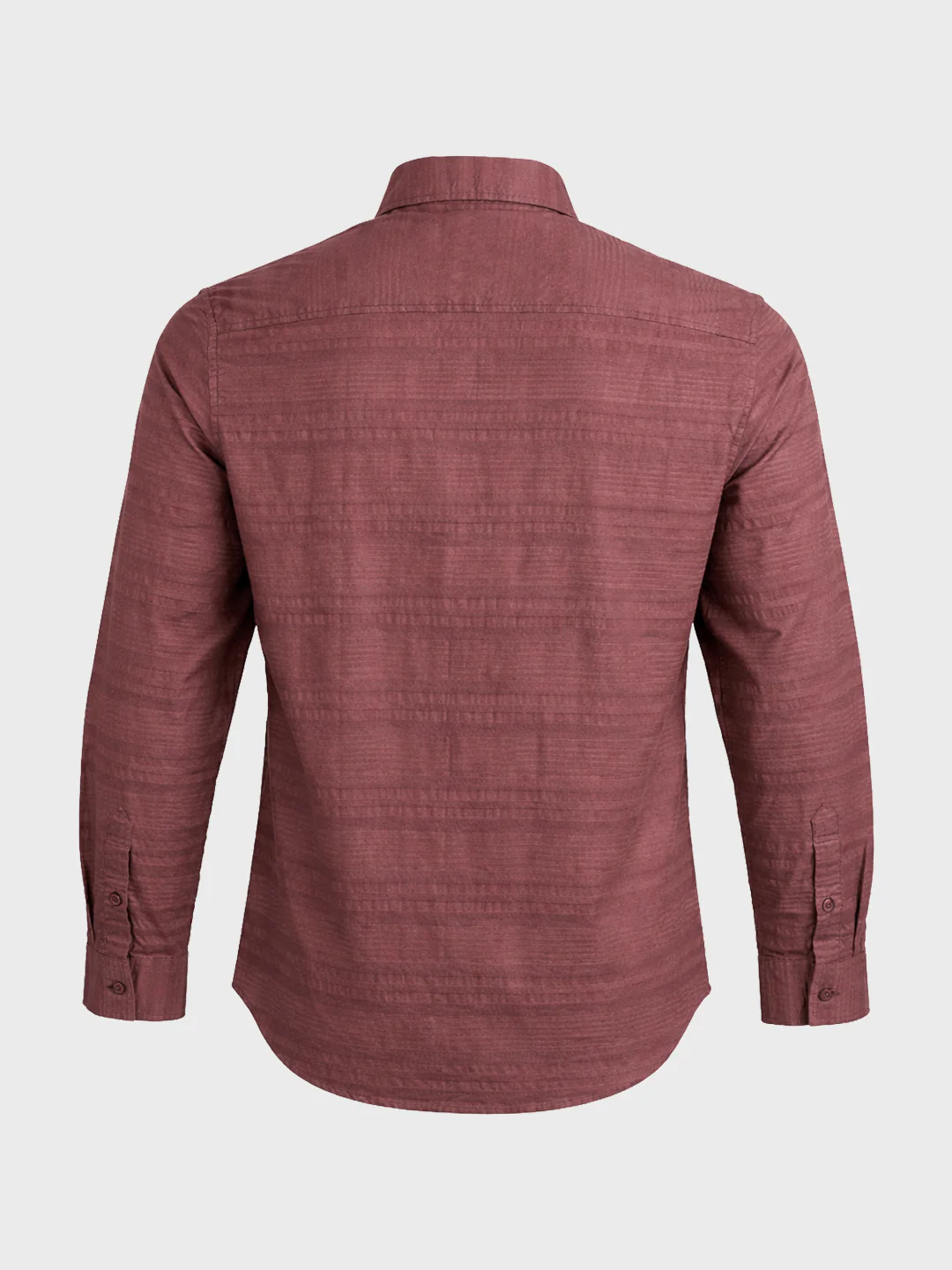 Men's Maroon Slim Fit Striped Casual Shirt - Image 7