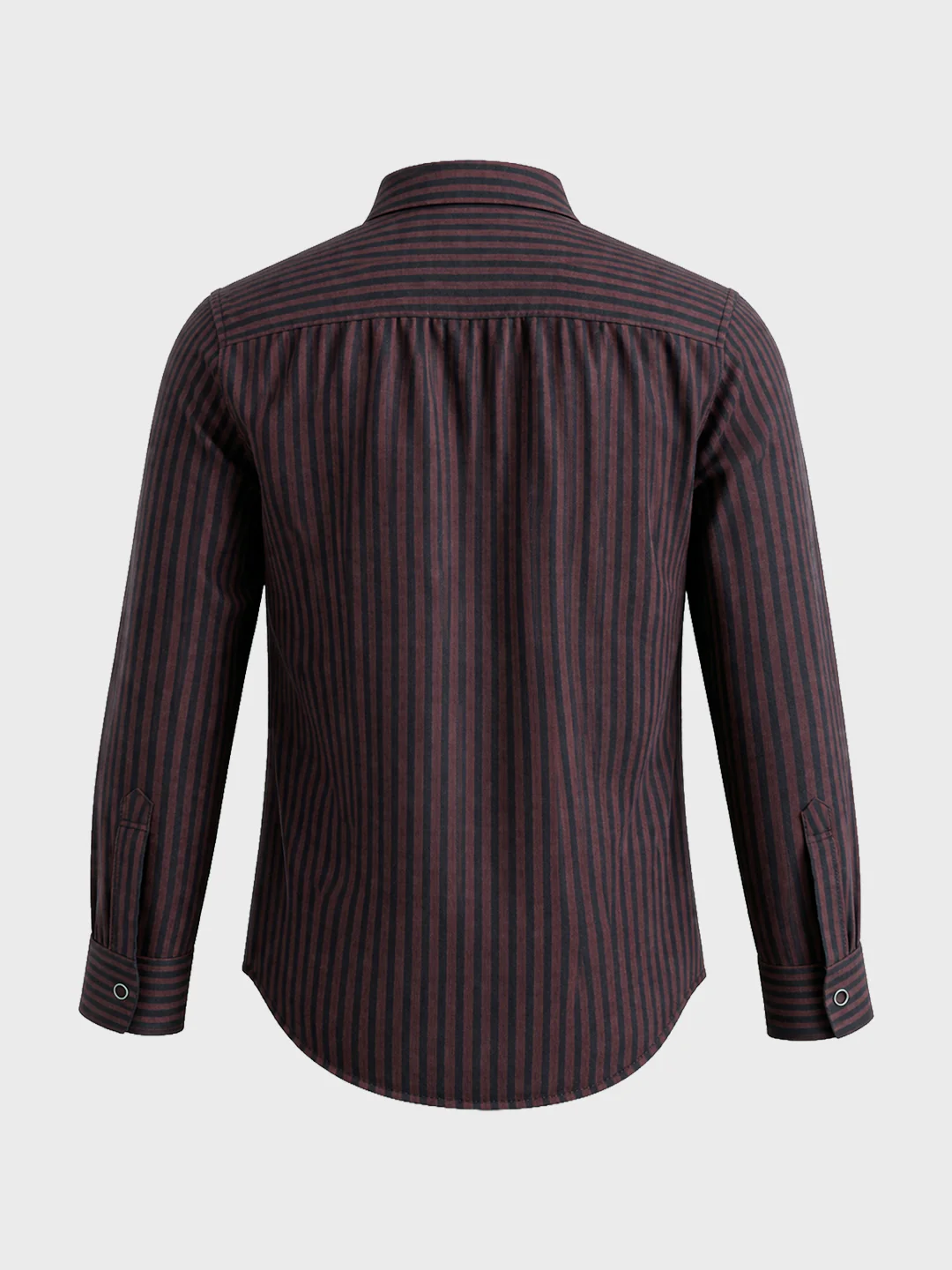 Men's Maroon Slim Fit Striped Casual Shirt - Image 7