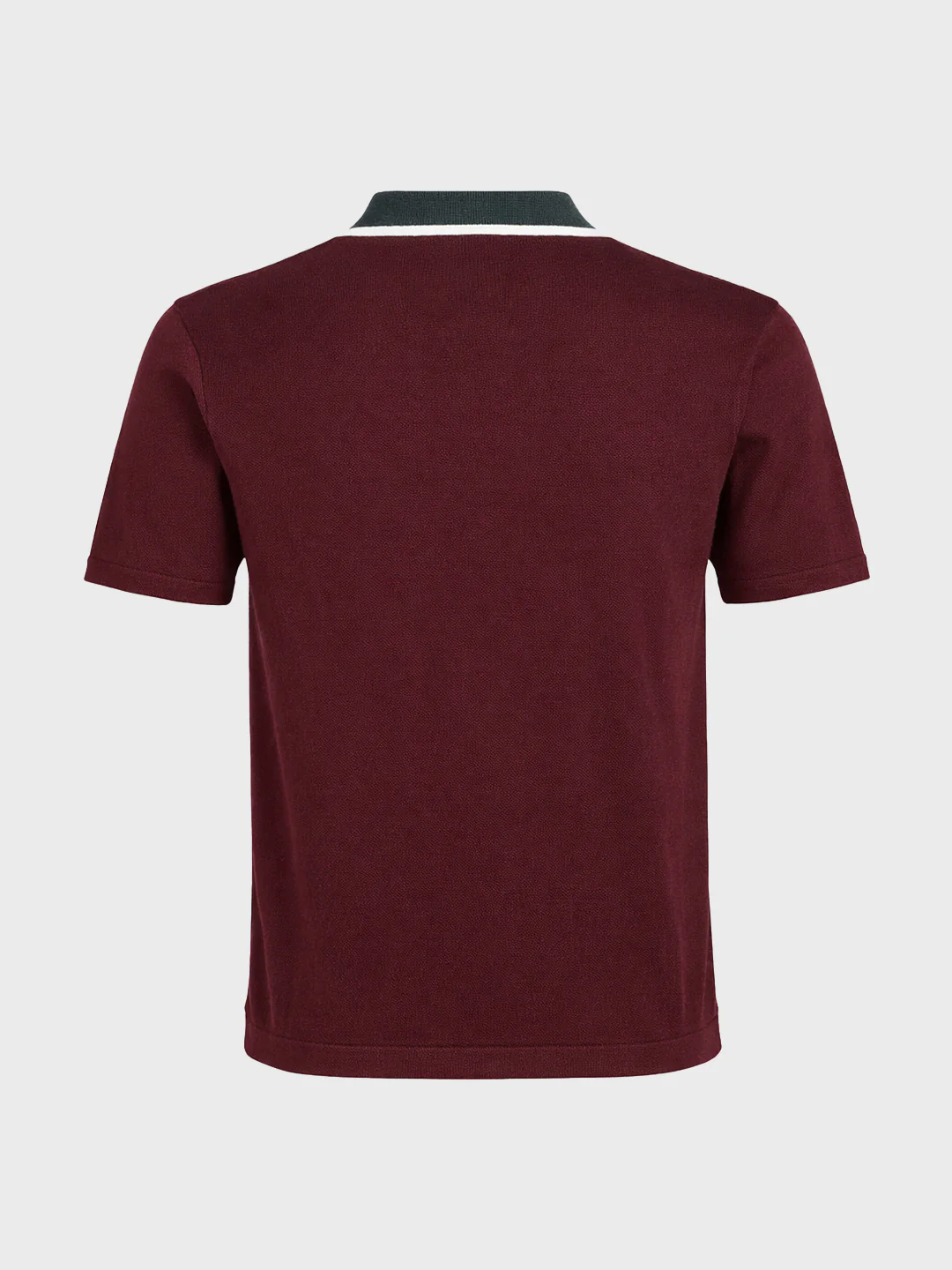Men's Maroon Slim Fit Textured Flat Knit T-Shirt - Image 6