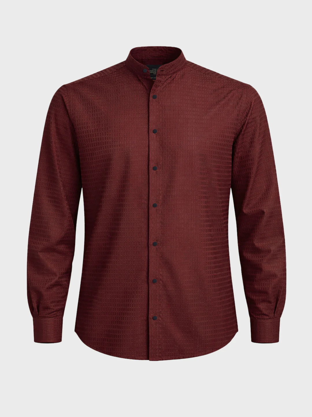 Men's Maroon Slim Fit Textured Party Wear Shirt - Image 5