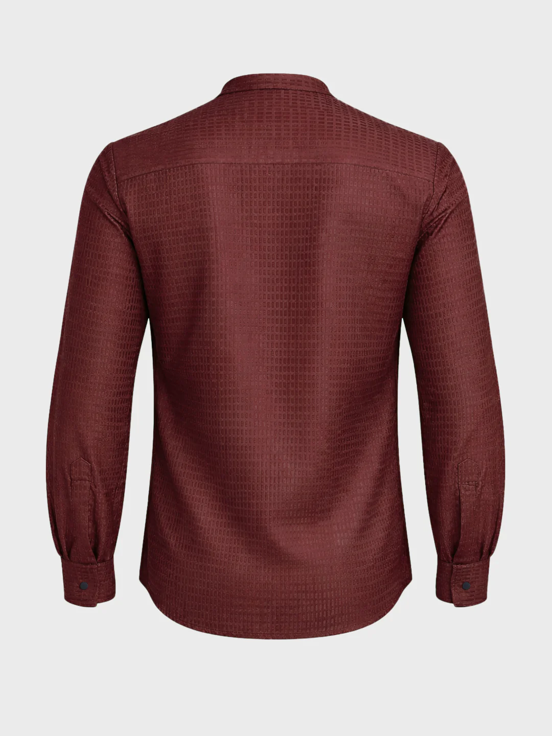 Men's Maroon Slim Fit Textured Party Wear Shirt - Image 6