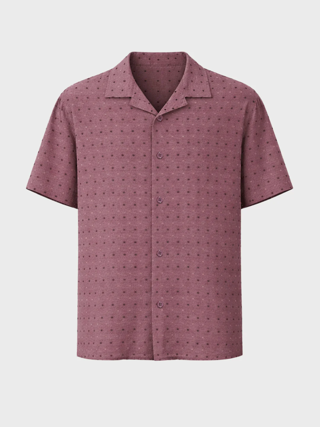 Men's Red Relaxed Fit Resort Wear Textured Shirt - Image 3