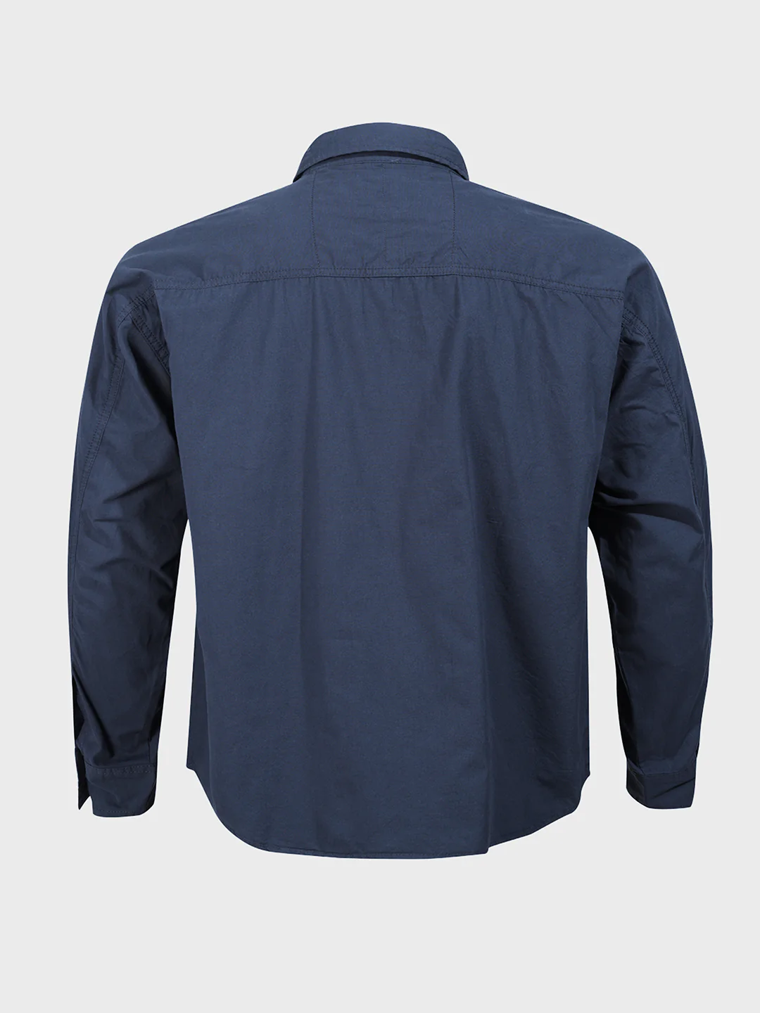Men's Navy Blue Boxy Fit Solid Korean Street Shirt - Image 4