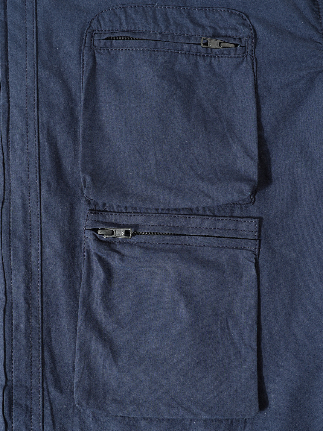 Men's Navy Blue Boxy Fit Solid Korean Street Shirt - Image 6