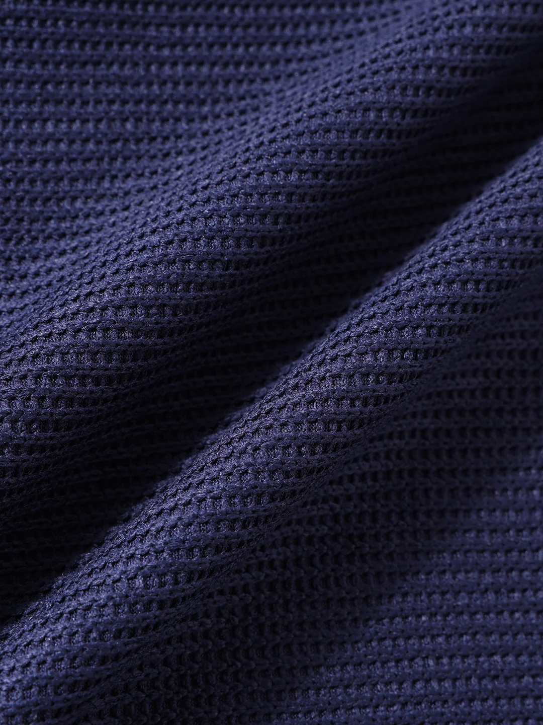 Men's Navy Blue Boxy Fit Textured Casual T-Shirt - Image 7