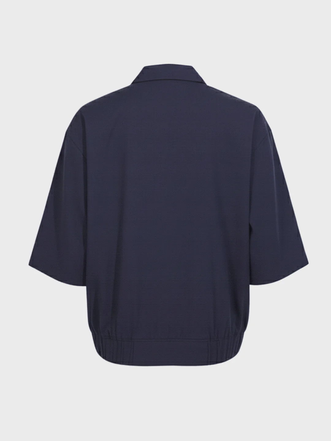 Men's Navy Blue Oversized Fit Solid Warner Bros Jacket - Image 4