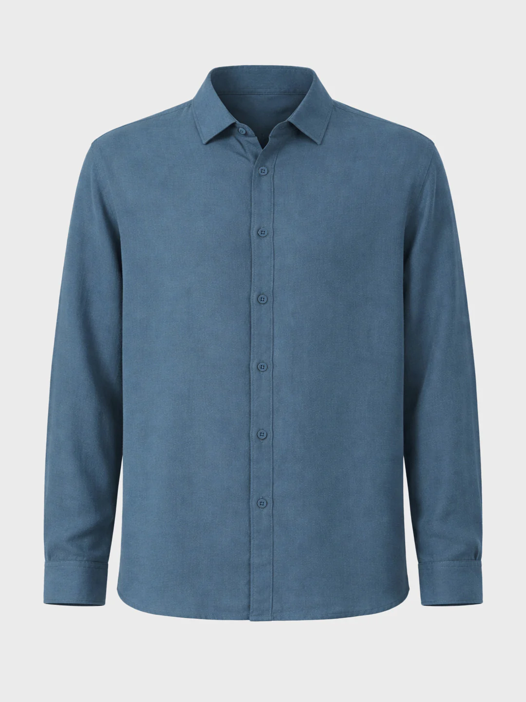 Men's Navy Blue Regular Fit Casual Solid Shirt - Image 4