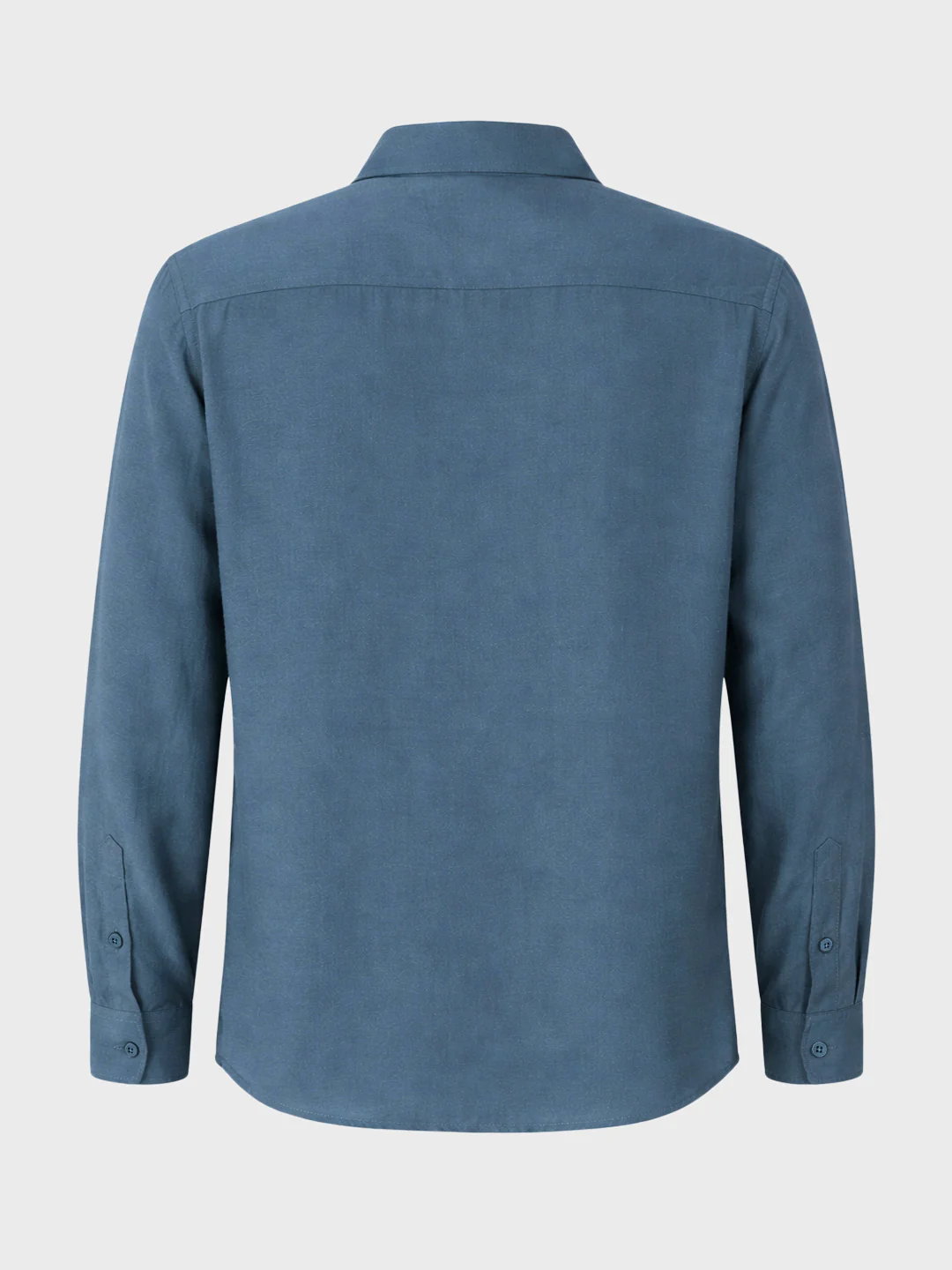 Men's Navy Blue Regular Fit Casual Solid Shirt - Image 5