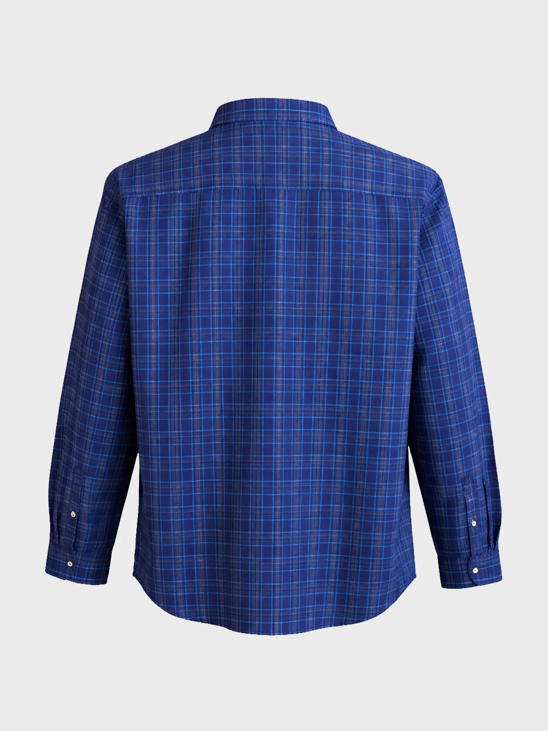 Men's Navy Blue Regular Fit Checkered Casual Shirt - Image 5