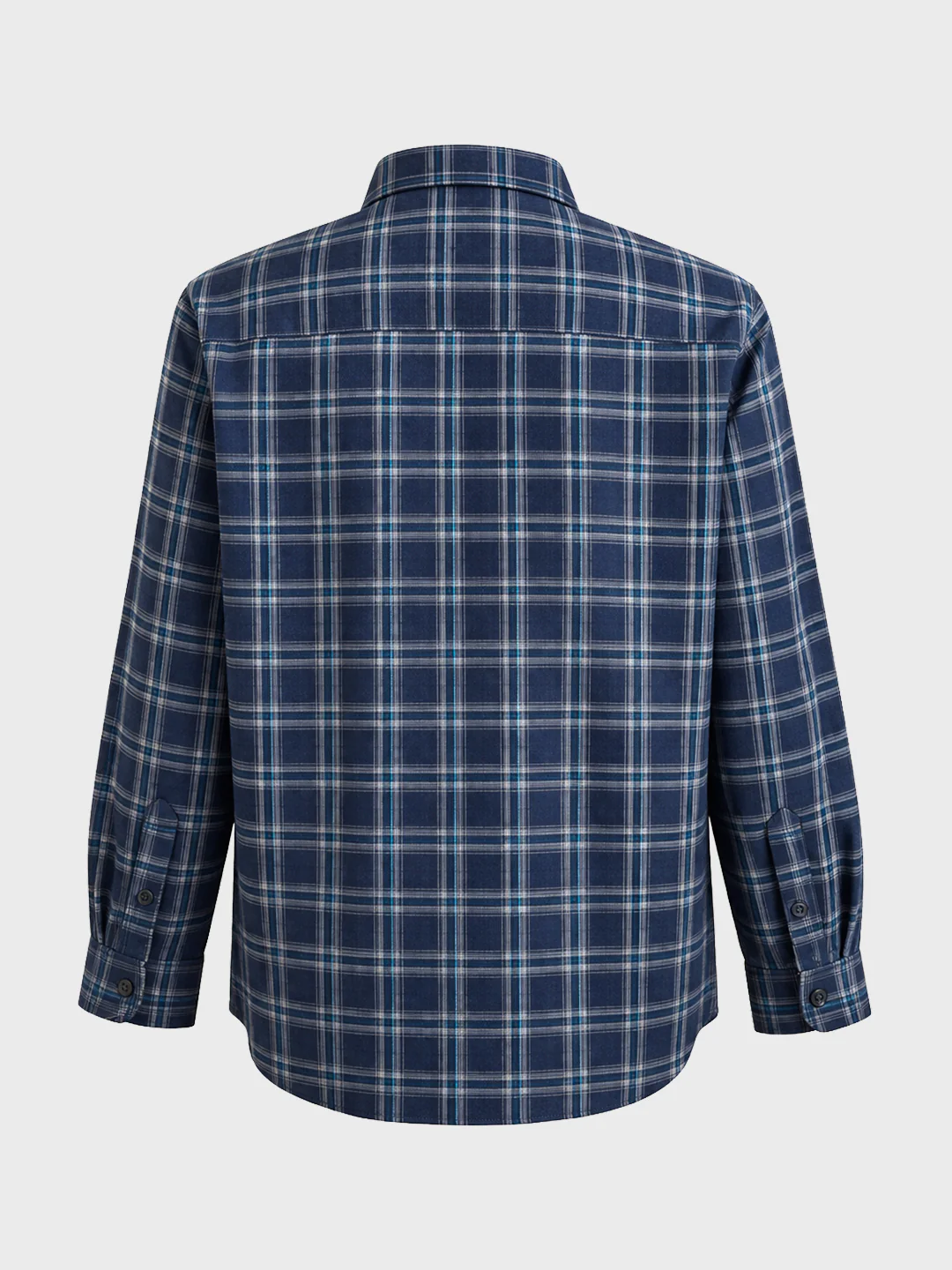 Men's Navy Blue Regular Fit Checkered Casual Shirt - Image 5