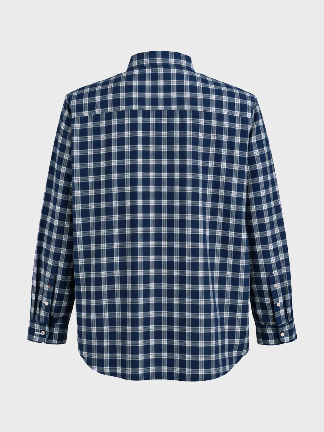 Men's Navy Blue Regular Fit Checkered Casual Shirt - Image 5