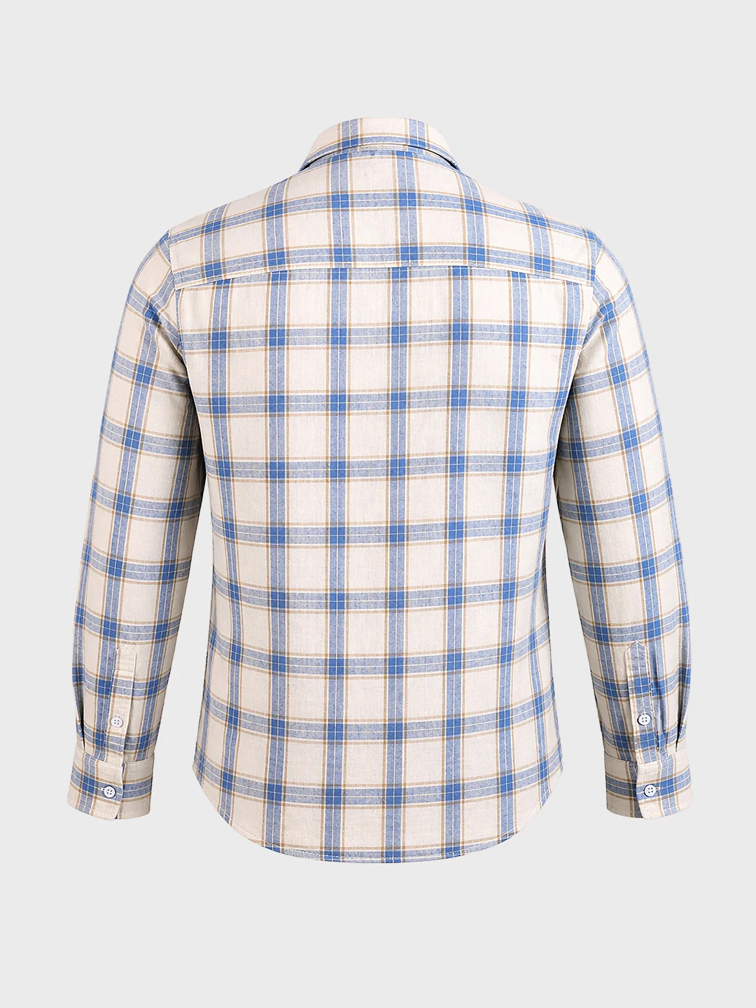 Men's Navy Blue Regular Fit Checkered Casual Shirts - Image 7