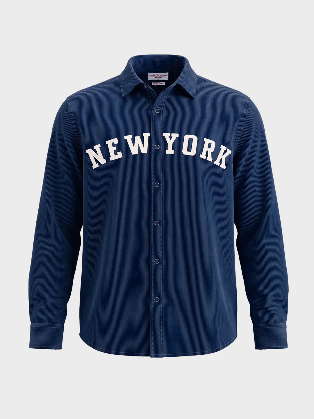 Men's Navy Blue Regular Fit Solid Casual Shirt - Image 4