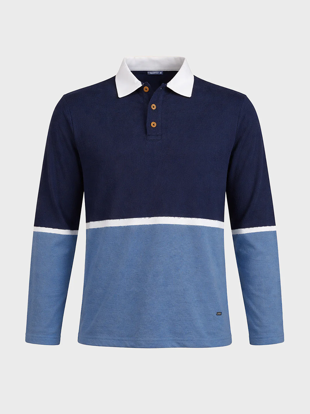 Men's Navy Blue Regular Fit Striped Casual T-Shirt - Image 5