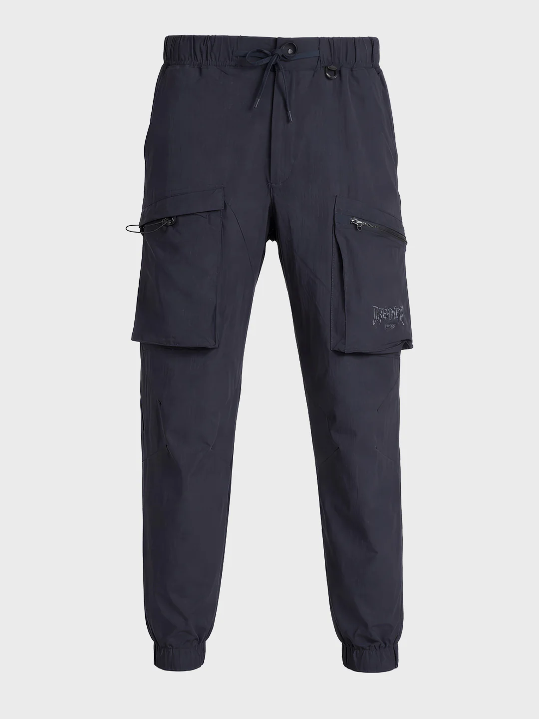 Men's Navy Blue Relaxed Fit Solid Utility Cargo - Image 4