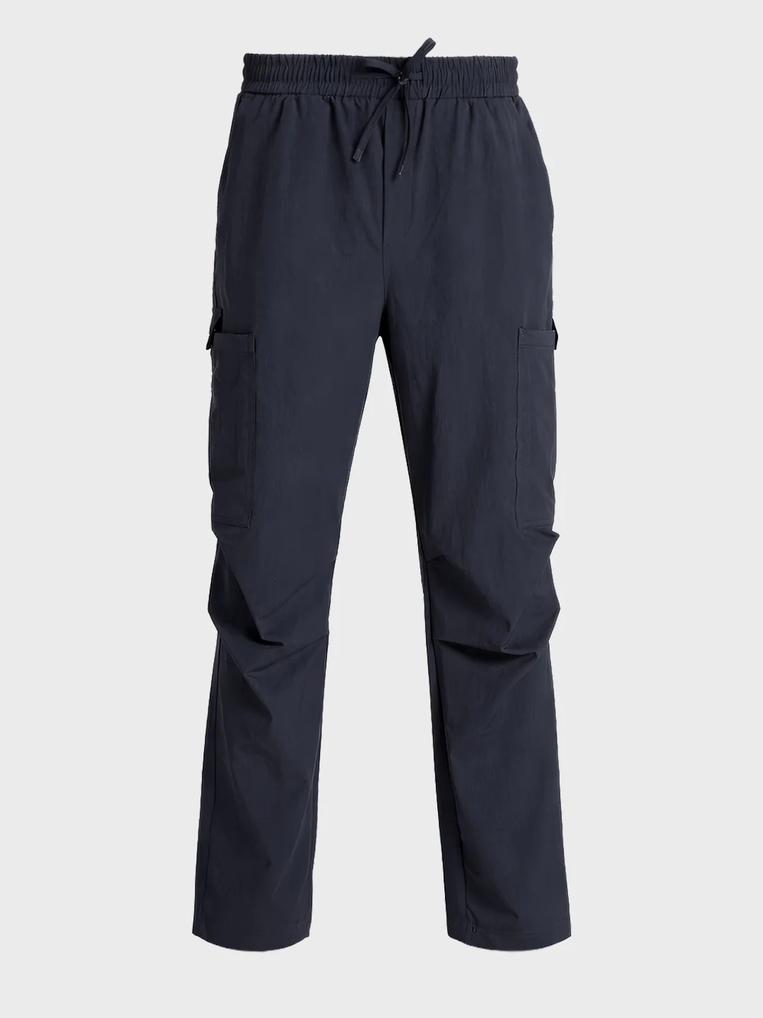 Men's Navy Blue Relaxed Fit Solid Utility Cargo - Image 4