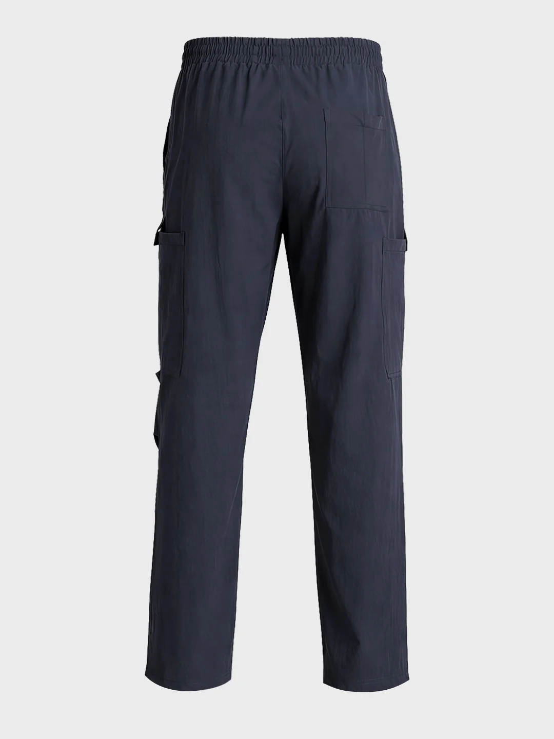 Men's Navy Blue Relaxed Fit Solid Utility Cargo - Image 5