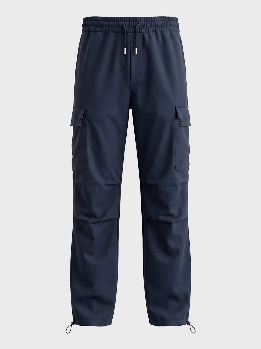 Men's Navy Blue Relaxed Fit Solid Utility Cargo - Image 6