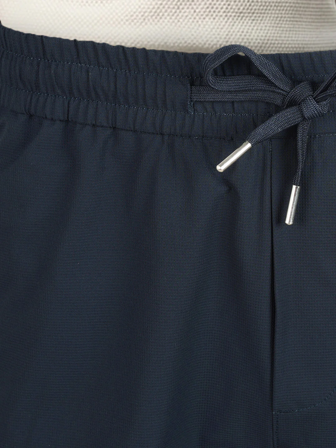 Men's Navy Blue Relaxed Fit Solid Utility Joggers - Image 8