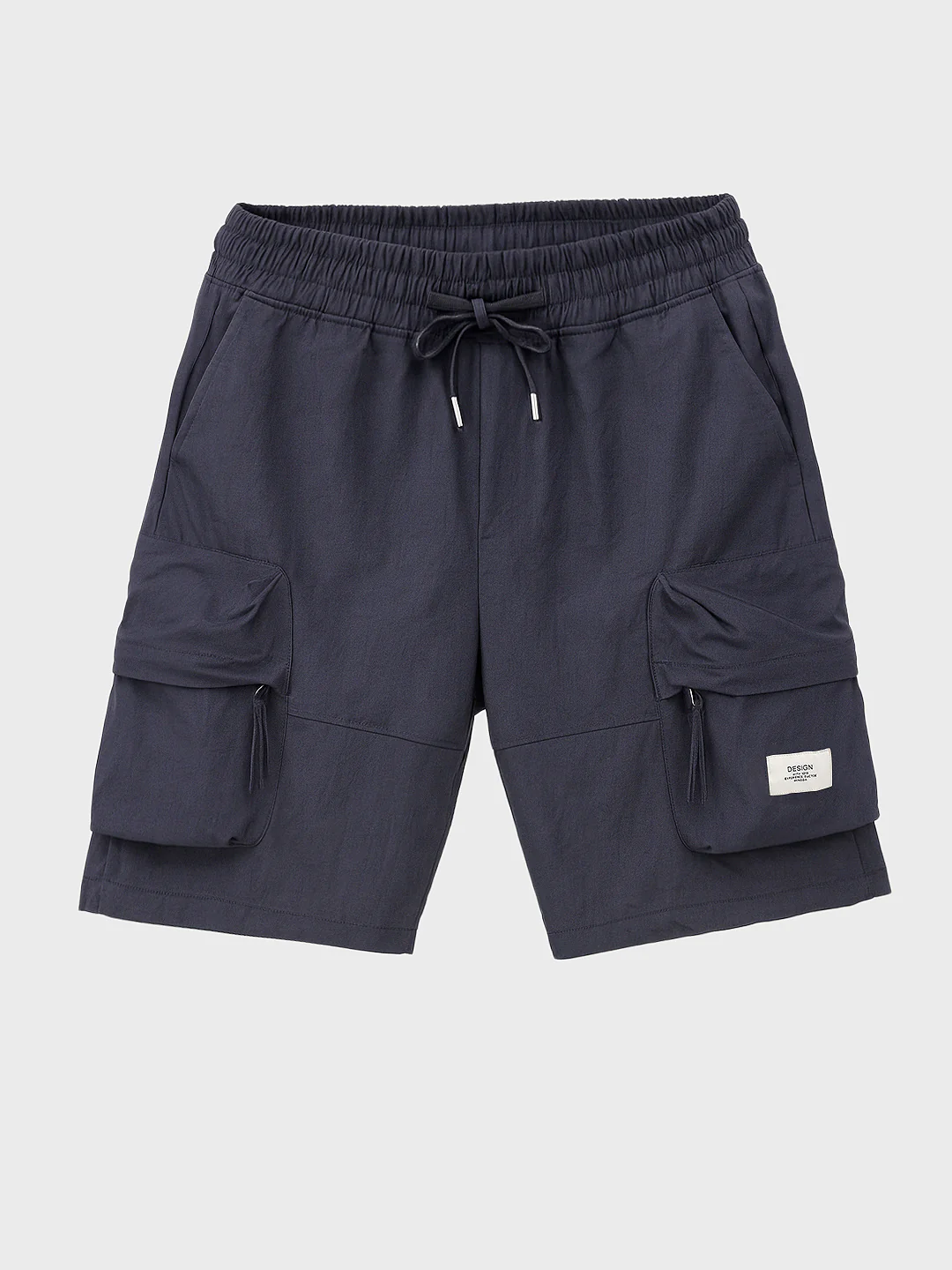 Men's Navy Blue Relaxed Fit Solid Utility Shorts - Image 4