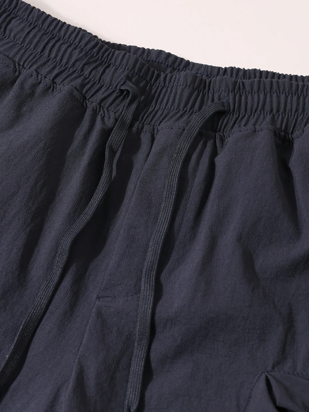 Men's Navy Blue Relaxed Fit Solid Utility Shorts - Image 6