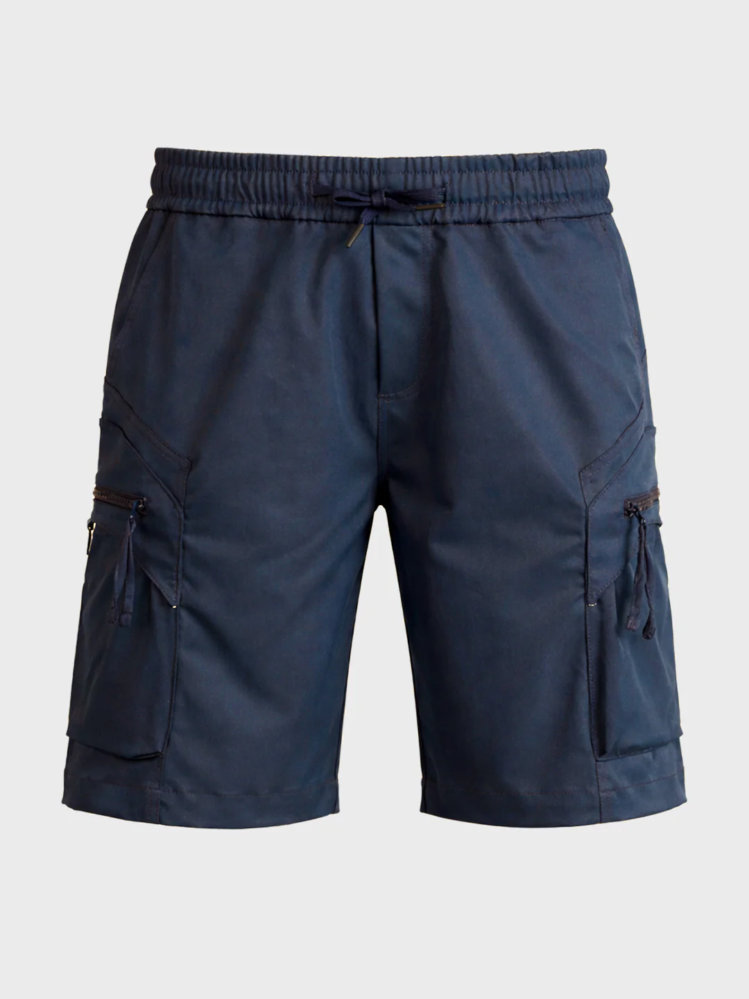 Men's Navy Blue Relaxed Fit Solid Utility Shorts - Image 6