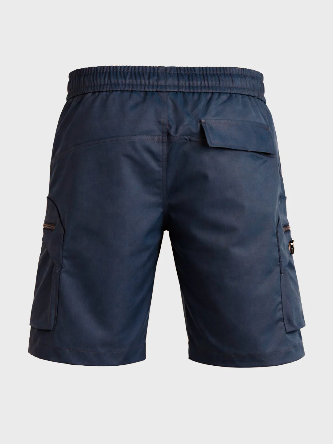Men's Navy Blue Relaxed Fit Solid Utility Shorts - Image 7