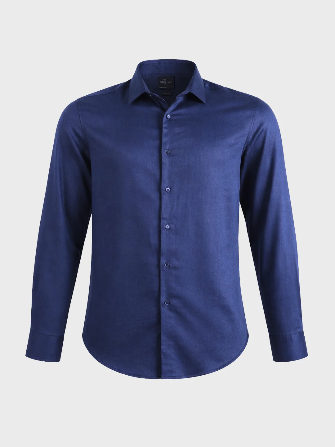 Men's Navy Blue Slim Fit Solid Casual Shirts - Image 6