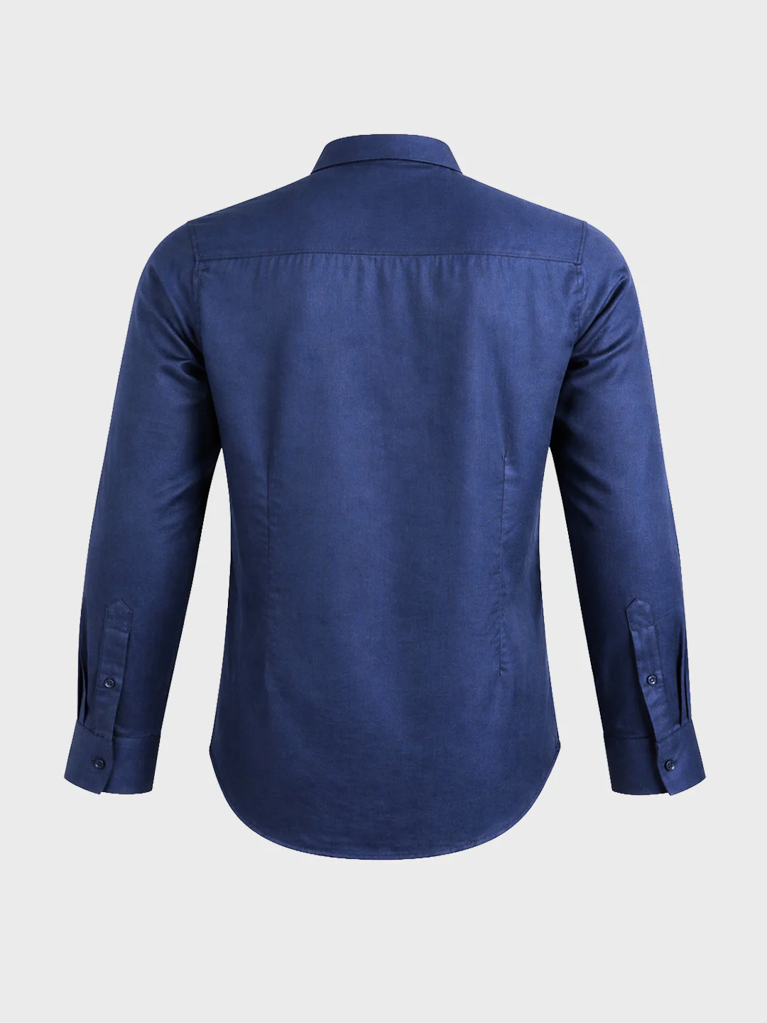 Men's Navy Blue Slim Fit Solid Casual Shirts - Image 7