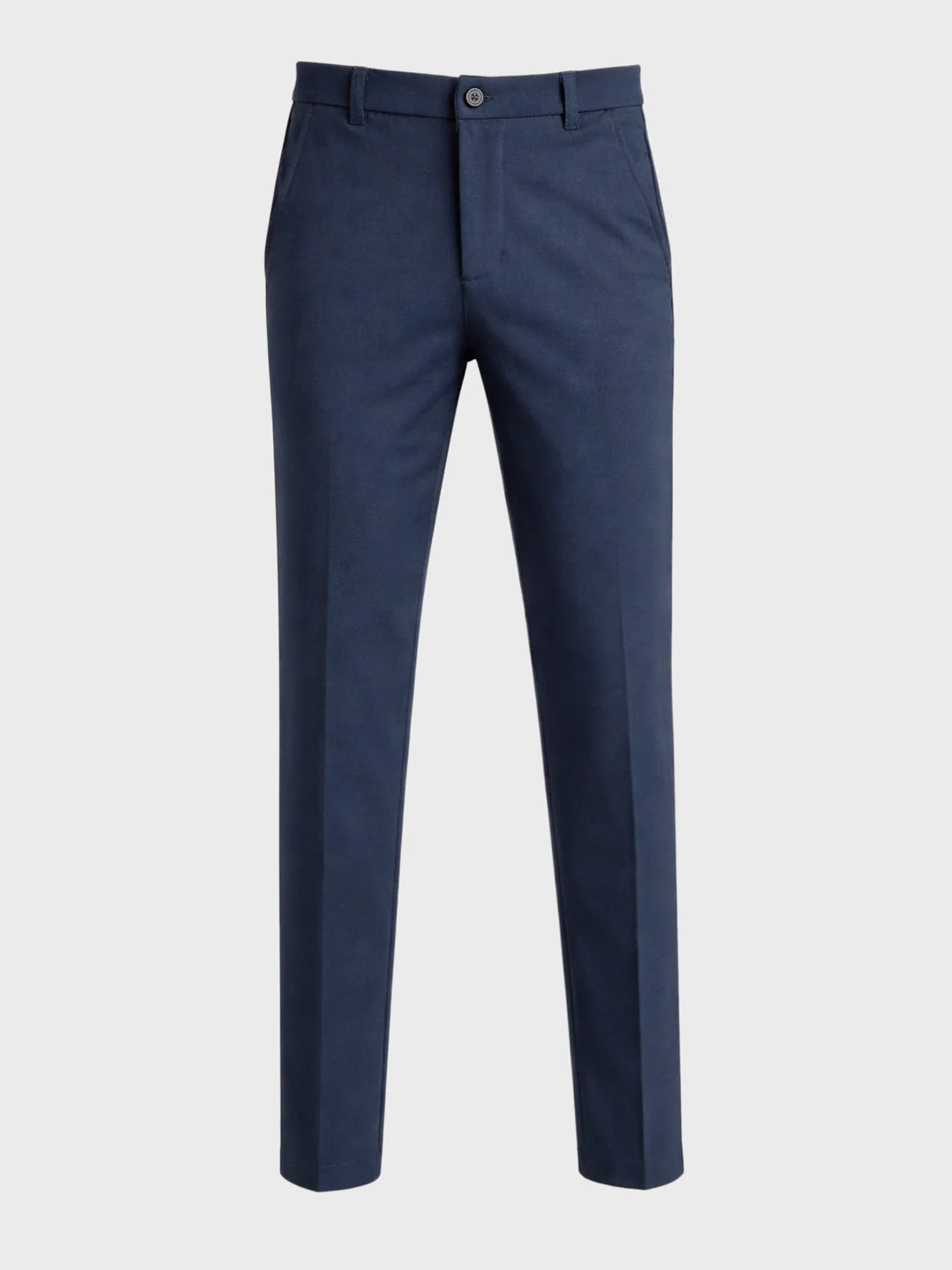 Men's Navy Blue Slim Fit Solid Formal Chinos - Image 6