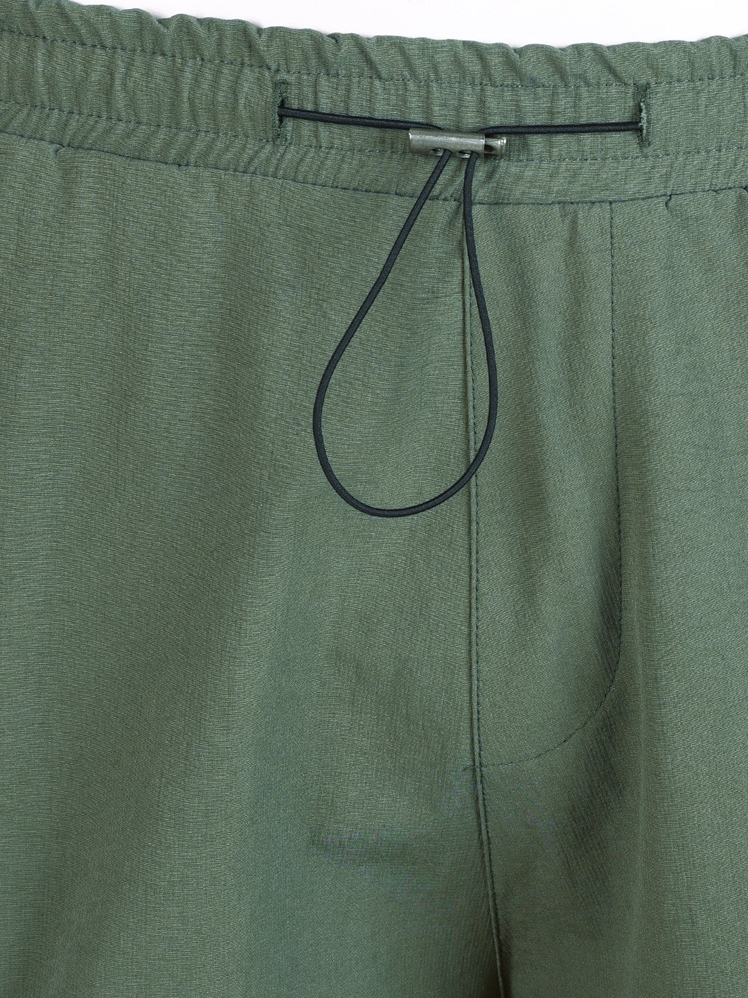 Men's Olive Baggy Fit Solid Utility Cargo - Image 8