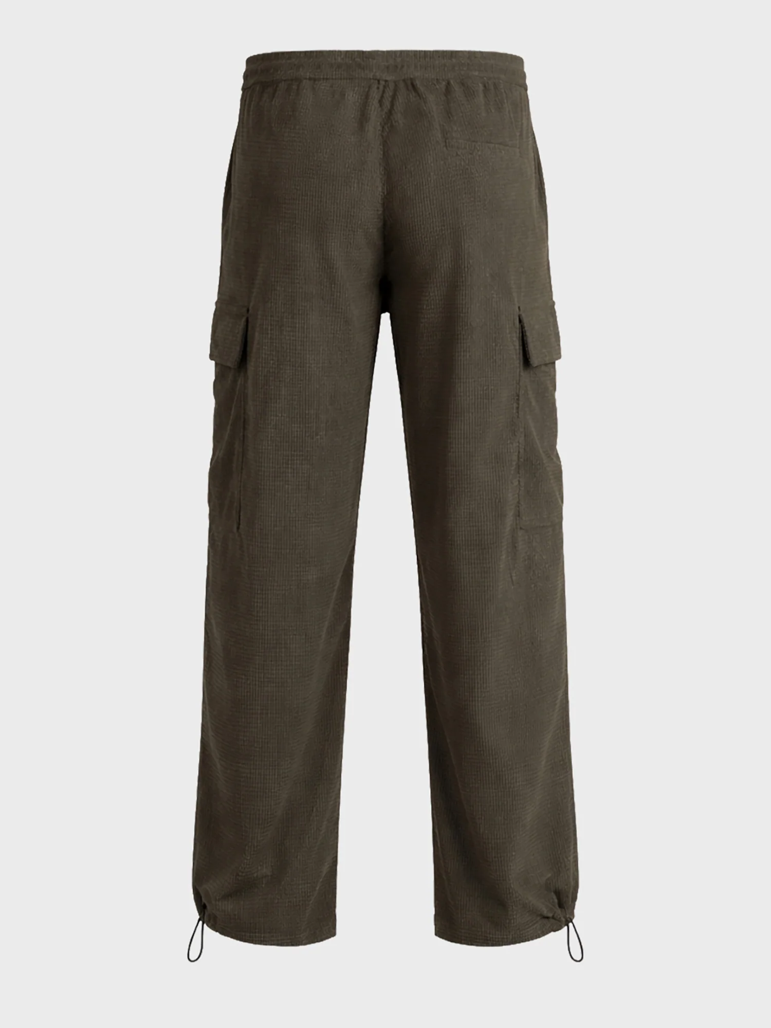 Men's Olive Baggy Fit Textured Utility Cargo - Image 6