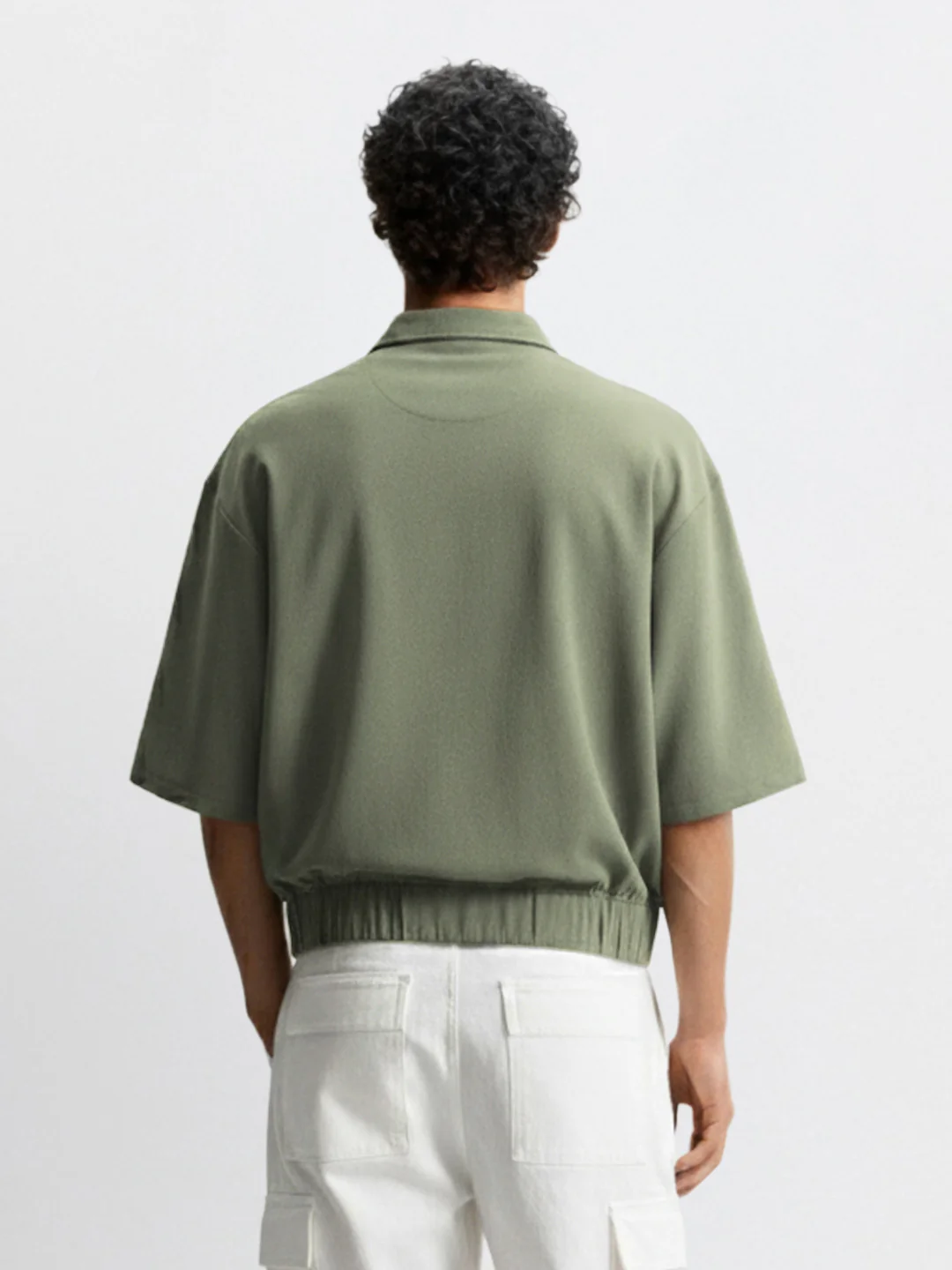 Men's Olive Oversized Fit Solid Warner Bros Jacket - Image 2