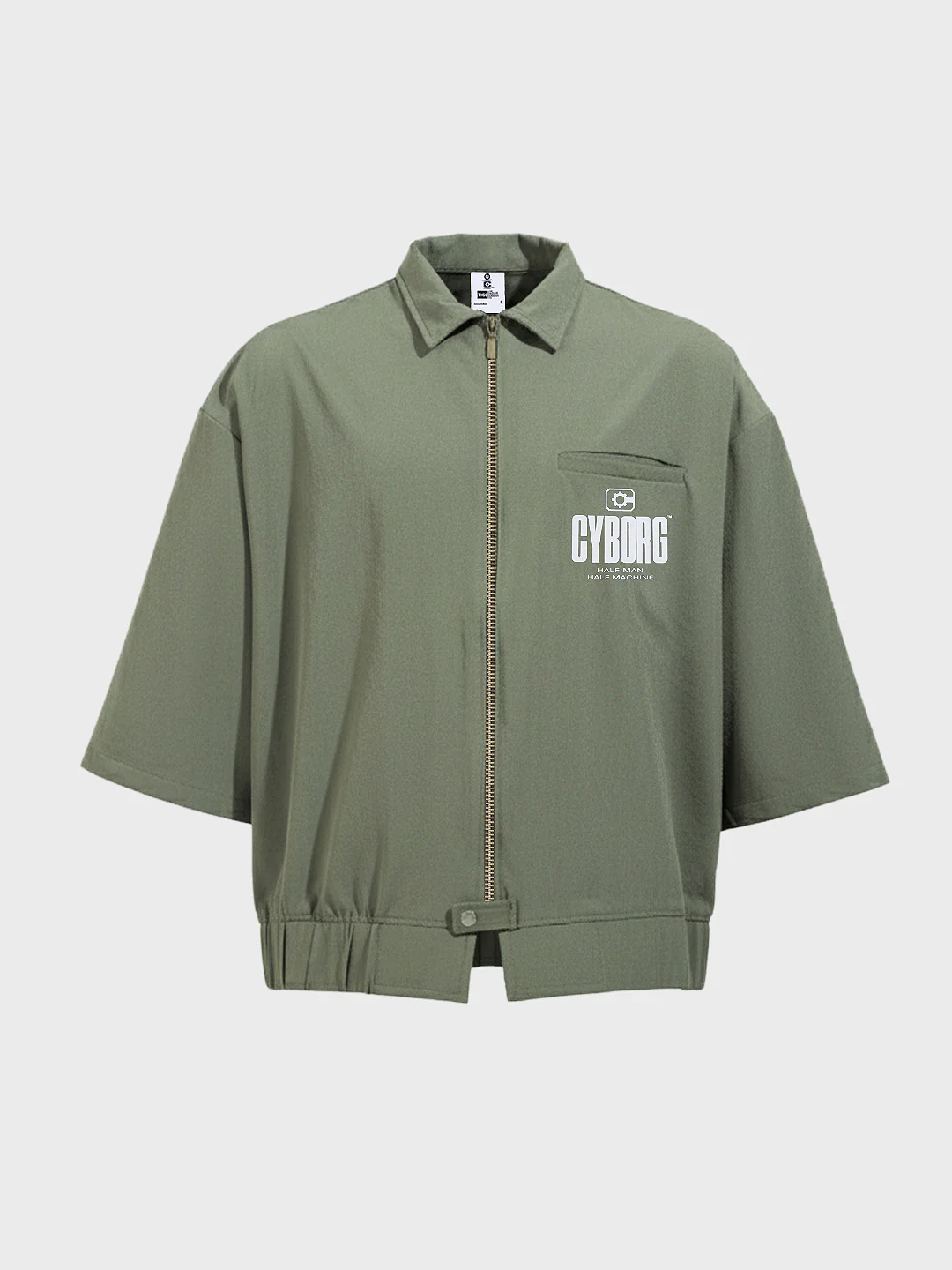 Men's Olive Oversized Fit Solid Warner Bros Jacket - Image 3