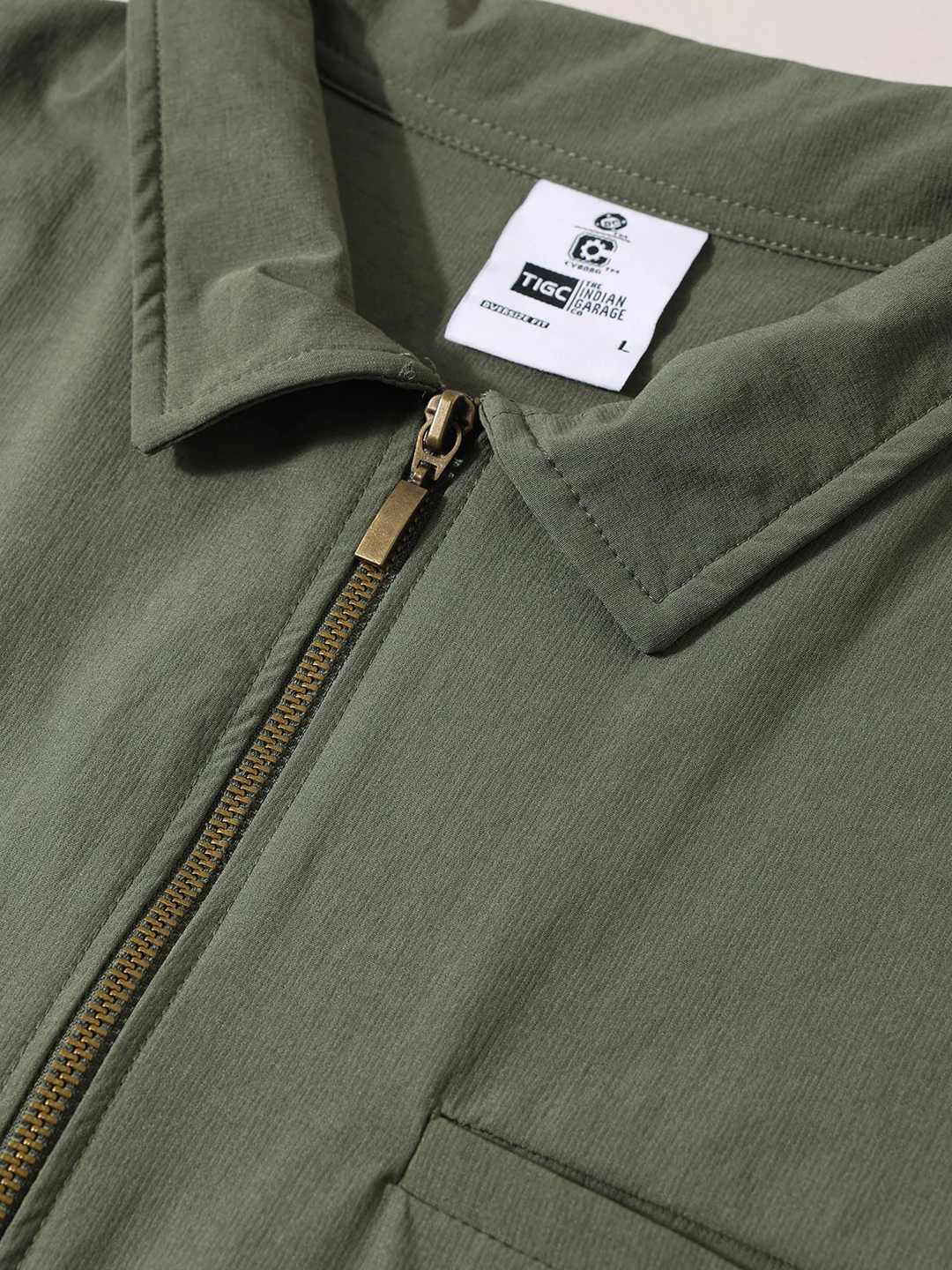 Men's Olive Oversized Fit Solid Warner Bros Jacket - Image 5