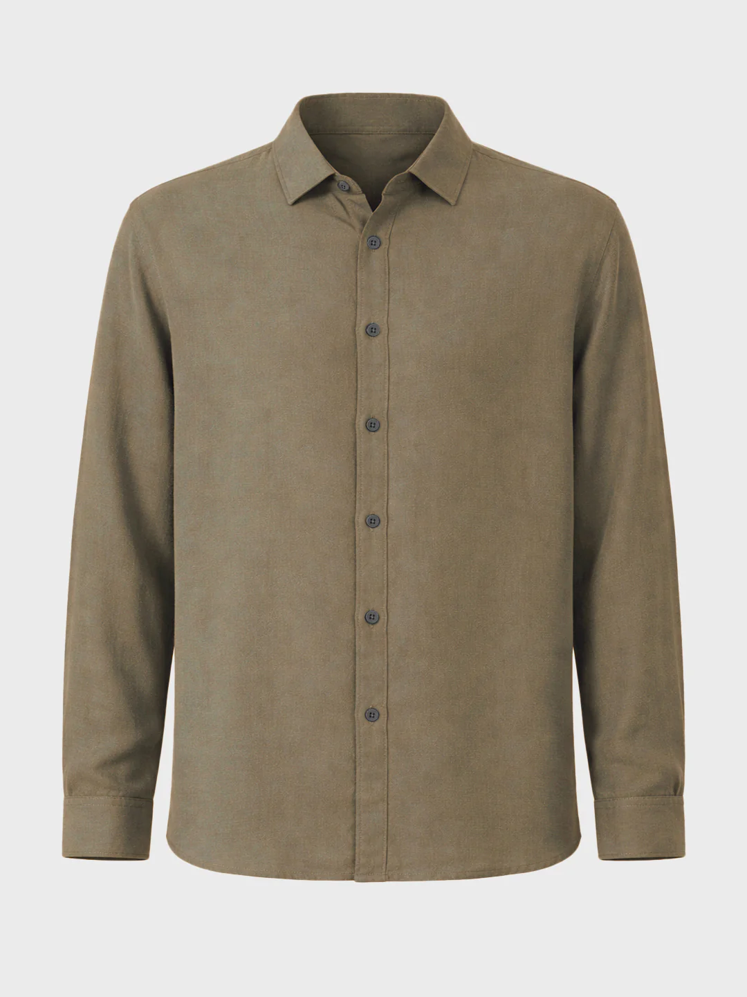 Men's Olive Regular Fit Casual Solid Shirt - Image 4