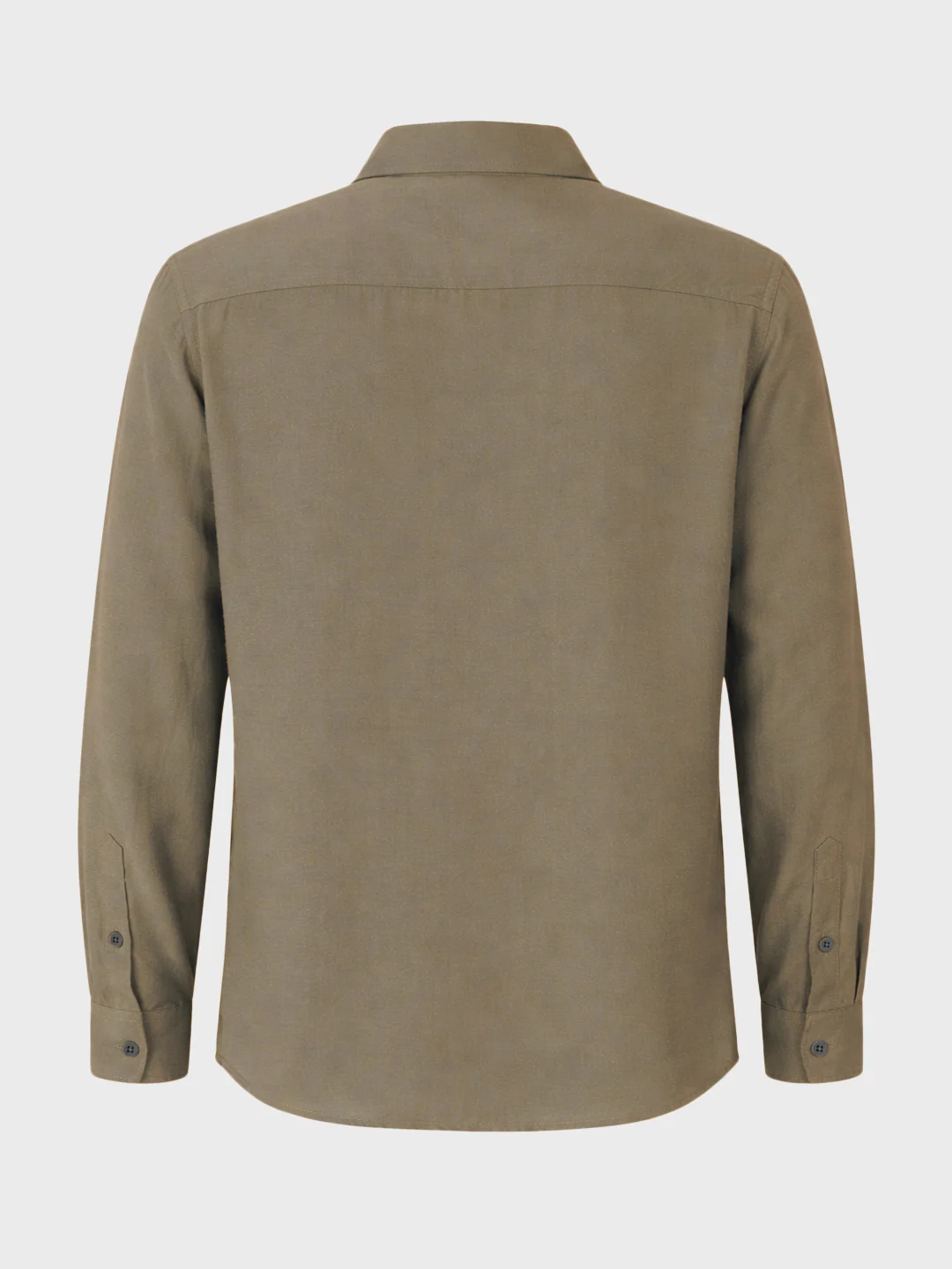 Men's Olive Regular Fit Casual Solid Shirt - Image 5