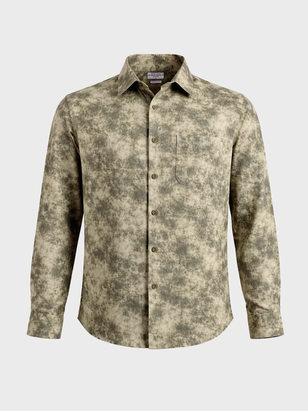 Men's Olive Regular Fit Printed Casual Shirt - Image 6